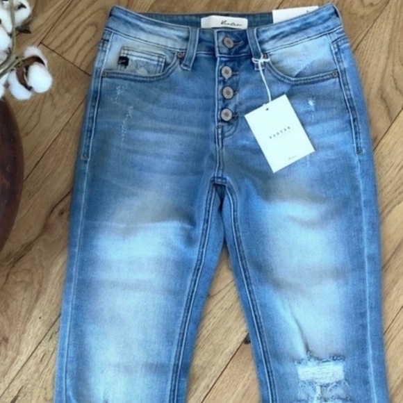 KanCan Mid Rise Button Fly Bootcut Flare Light Wash Jeans Women’s Sizes NWT - Picture 10 of 14